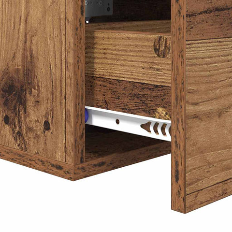 vidaXL Bedside Cabinet 2 pcs Old wood 35 x 35 x 20 cm Engineered wood