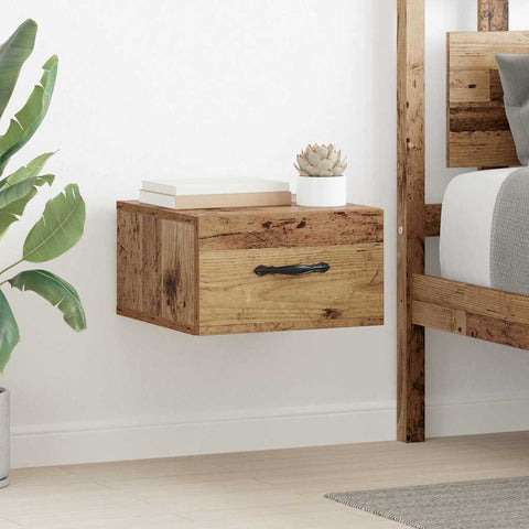 vidaXL Bedside Cabinet 2 pcs Old wood 35 x 35 x 20 cm Engineered wood