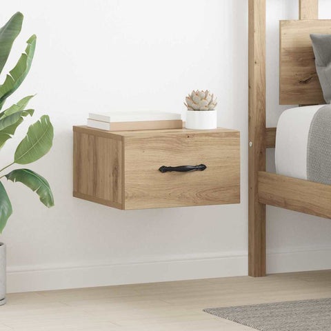 vidaXL Bedside Cabinet with Drawer 2 pcs Artisan oak 35 x 35 x 20 cm