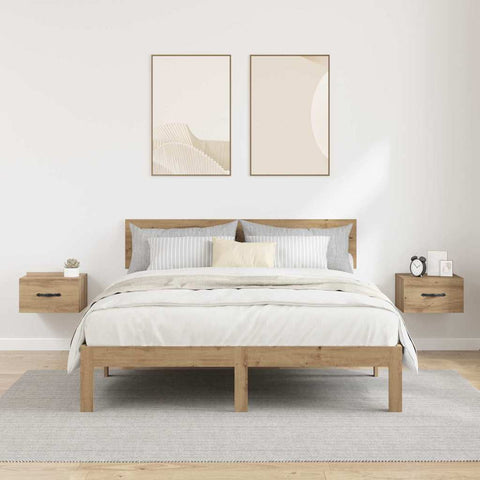 vidaXL Bedside Cabinet with Drawer 2 pcs Artisan oak 35 x 35 x 20 cm