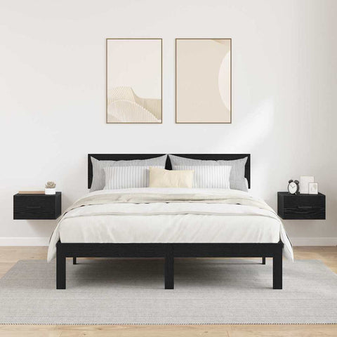 vidaXL Bedside Cabinet 2 pcs Black oak 35 x 35 x 20 cm Engineered wood