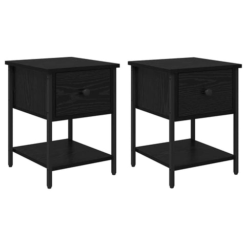 vidaXL Bedside Cabinet 2 pcs Old wood 35 x 35 x 20 cm Engineered wood