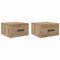 vidaXL Bedside Cabinet Wall-mounted 2 pcs Artisan oak 35 x 35 x 20 cm