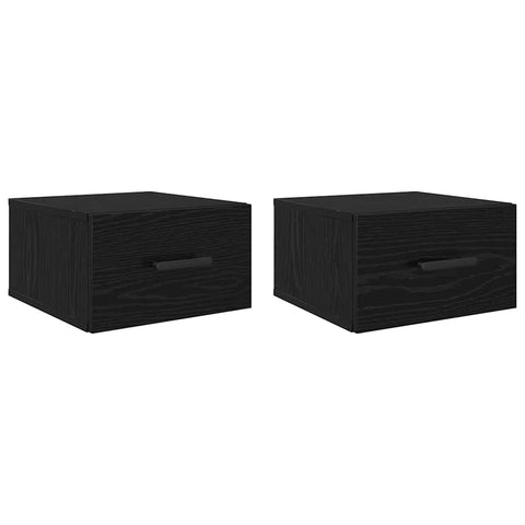 vidaXL Bedside Cabinet 2 pcs Black oak 35 x 35 x 20 cm Engineered wood