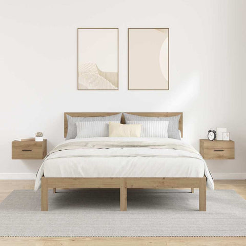 vidaXL Bedside Cabinet with Drawer 2 pcs Artisan oak 35 x 35 x 20 cm