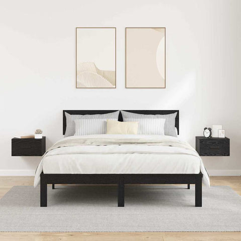 vidaXL Bedside Cabinet 2 pcs Black oak 35 x 35 x 20 cm Engineered wood