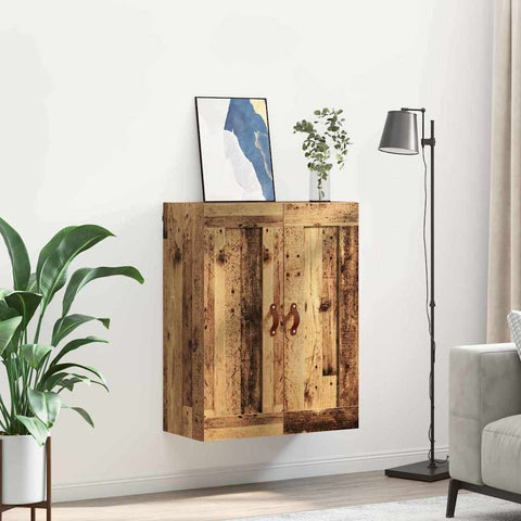 vidaXL Wall Mounted Cabinet Old Wood 69.5 x 34 x 90 cm Engineered Wood