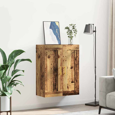 vidaXL Wall Mounted Cabinet Old Wood 69.5 x 34 x 90 cm Engineered Wood