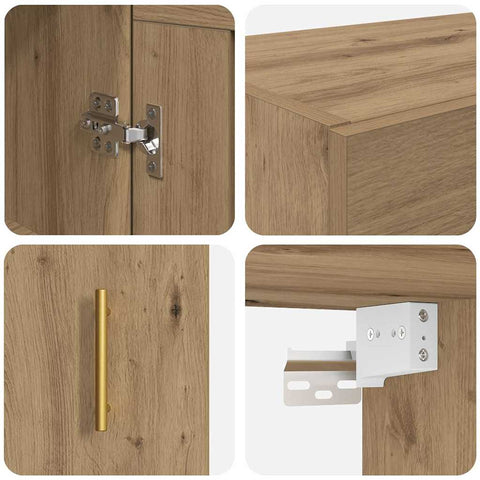 vidaXL Wall Mounted Cabinet Artisan Oak 69.5 x 34 x 90 cm