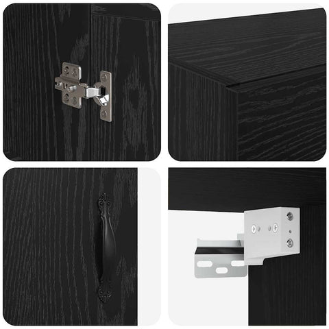vidaXL Wall Mounted Cabinet Black Oak 69.5 x 34 x 90 cm