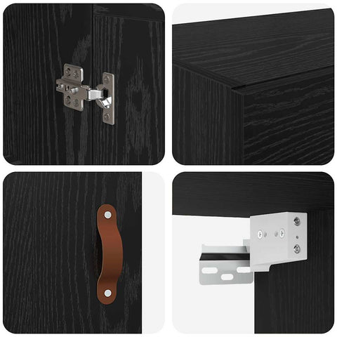 vidaXL Wall Mounted Cabinet Black Oak 34.5 x 34 x 90 cm