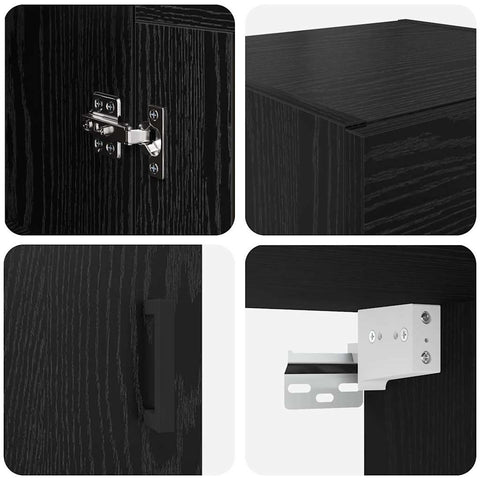vidaXL Wall Mounted Cabinet Black Oak 34.5 x 34 x 90 cm