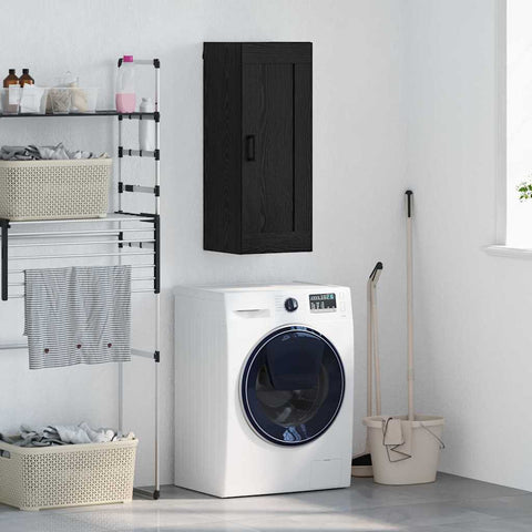 vidaXL Wall Mounted Cabinet Black Oak 34.5 x 34 x 90 cm