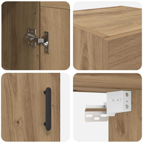 vidaXL Wall Mounted Cabinet Artisan Oak 34.5 x 34 x 90 cm