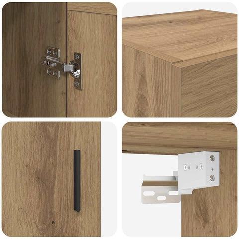 vidaXL Wall Mounted Cabinet Artisan Oak 34.5 x 34 x 90 cm