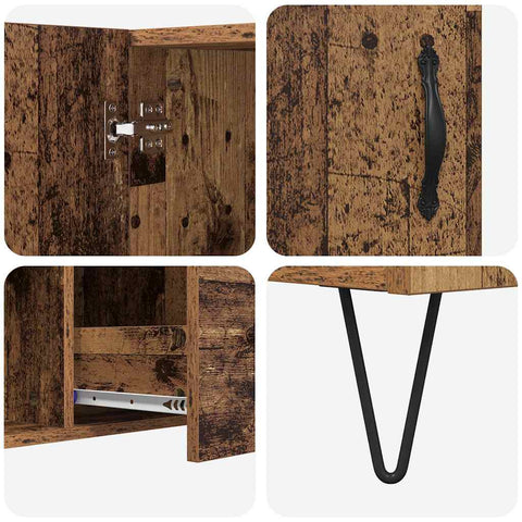 vidaXL Sideboard with Drawer Old Wood 100 x 36 x 60 cm Engineered Wood