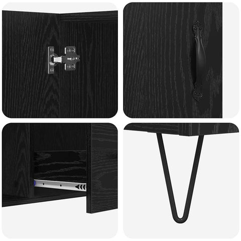 vidaXL Sideboard Black Oak 100 x 36 x 60 cm Engineered Wood