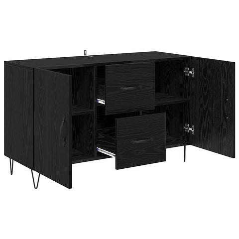vidaXL Sideboard Black Oak 100 x 36 x 60 cm Engineered Wood