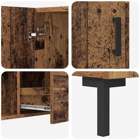 vidaXL Sideboard with Drawer Old Wood 100 x 36 x 60 cm Engineered Wood