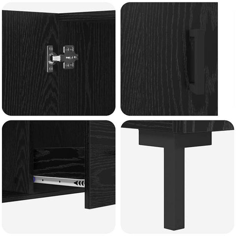 vidaXL Sideboard Black Oak 100 x 36 x 60 cm Engineered Wood