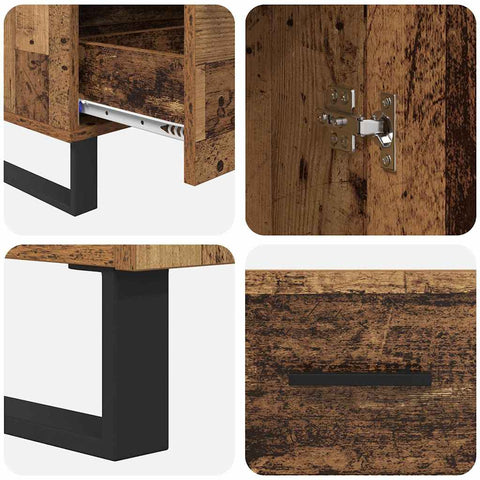 vidaXL Highboard Old Wood 69.5 x 30 x 115 cm Engineered Wood