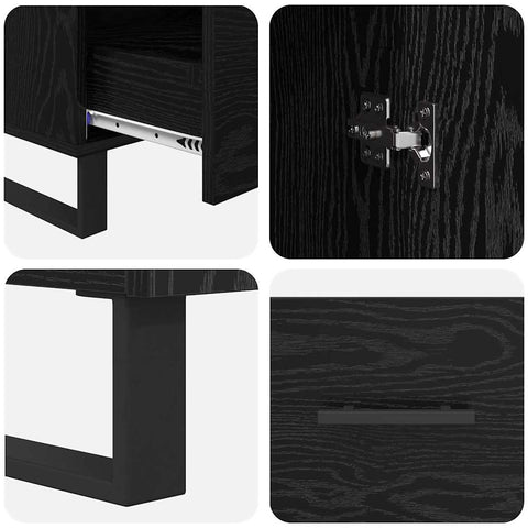 vidaXL Highboard Black Oak 69.5 x 30 x 115 cm Engineered Wood
