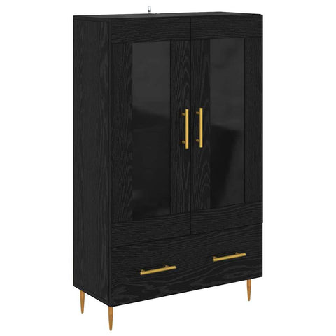 vidaXL Highboard with Drawer Black Oak 69.5 x 31 x 115 cm
