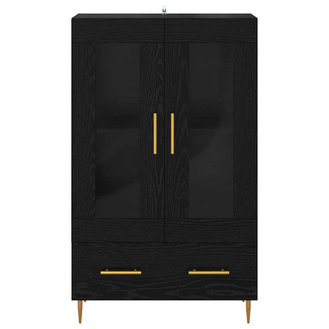 vidaXL Highboard with Drawer Black Oak 69.5 x 31 x 115 cm