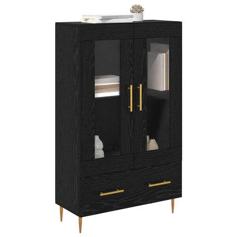 vidaXL Highboard with Drawer Black Oak 69.5 x 31 x 115 cm