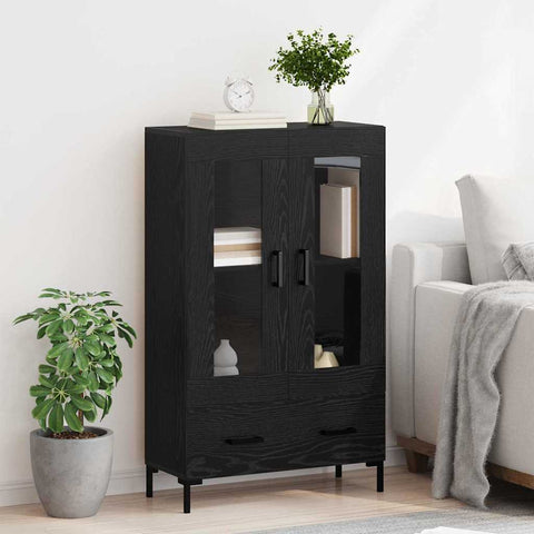 vidaXL Highboard Black Oak 69.5 x 31 x 115 cm Engineered Wood