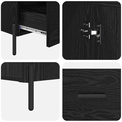 vidaXL Highboard Corona Black Oak 69.5 x 31 x 115 cm Engineered Wood