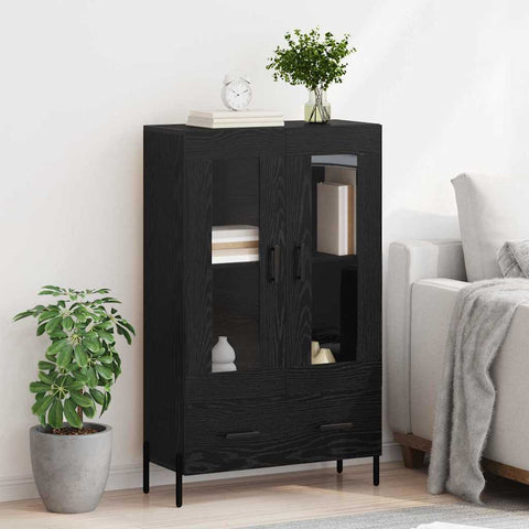 vidaXL Highboard Corona Black Oak 69.5 x 31 x 115 cm Engineered Wood