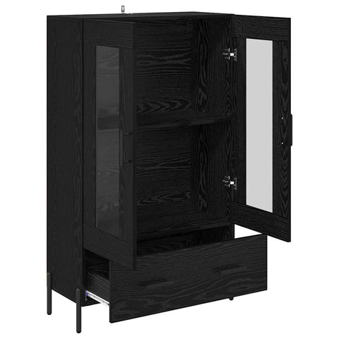 vidaXL Highboard Corona Black Oak 69.5 x 31 x 115 cm Engineered Wood