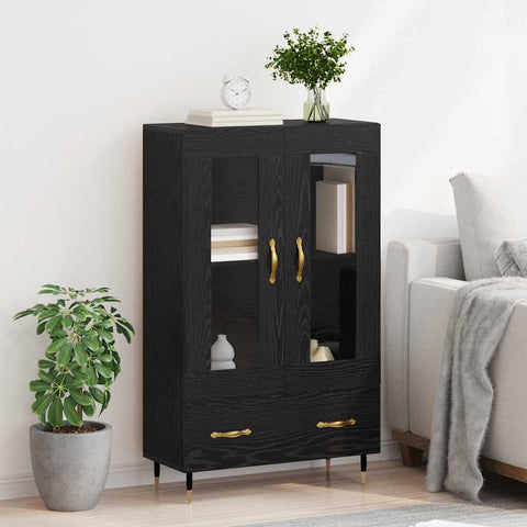 vidaXL Highboard Black Oak 69.5 x 31 x 115 cm Engineered Wood