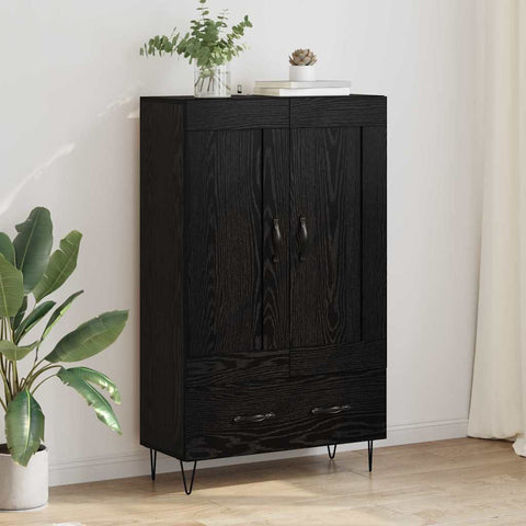 vidaXL Highboard Black Oak 69.5 x 31 x 115 cm Engineered Wood
