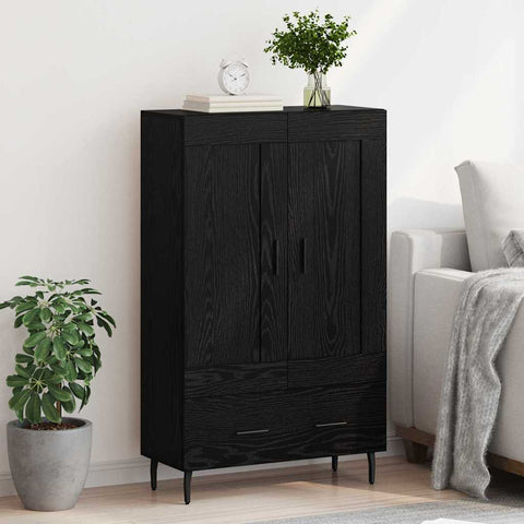vidaXL Highboard Black Oak 69.5 x 31 x 115 cm Engineered Wood