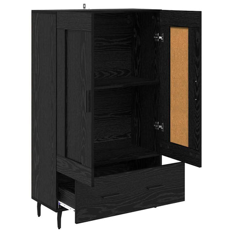 vidaXL Highboard Black Oak 69.5 x 31 x 115 cm Engineered Wood