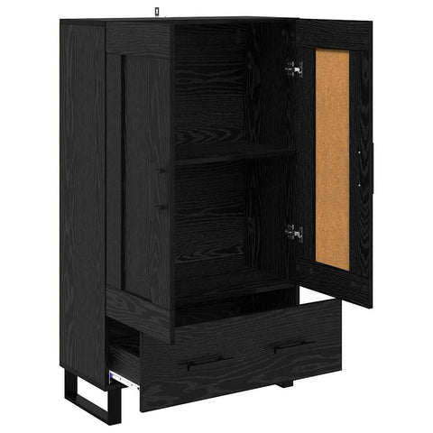 vidaXL Highboard Black Oak 69.5 x 31 x 115 cm Engineered Wood