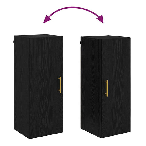 vidaXL Wall Mounted Cabinet Black Oak 34.5 x 34 x 90 cm