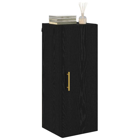 vidaXL Wall Mounted Cabinet Black Oak 34.5 x 34 x 90 cm