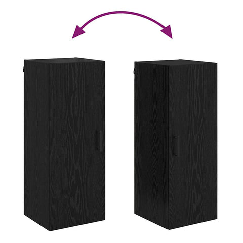 vidaXL Wall Mounted Cabinet Black Oak 34.5 x 34 x 90 cm