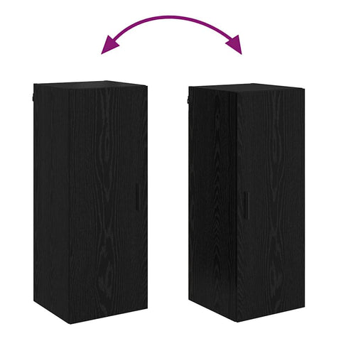 vidaXL Wall Mounted Cabinet Black Oak 34.5 x 34 x 90 cm