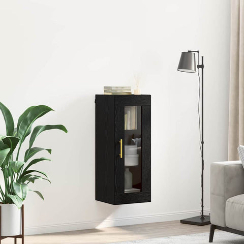 vidaXL Wall Mounted Cabinet Black Oak 34.5 x 34 x 90 cm