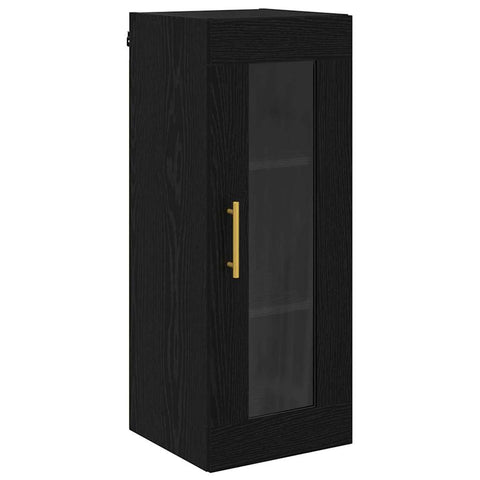 vidaXL Wall Mounted Cabinet Black Oak 34.5 x 34 x 90 cm