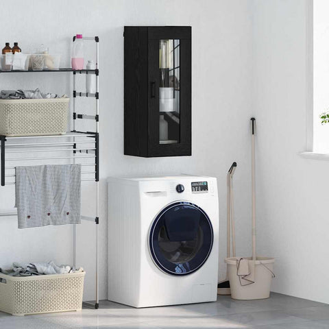 vidaXL Wall Mounted Cabinet Black Oak 34.5 x 34 x 90 cm