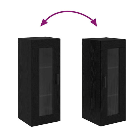 vidaXL Wall Mounted Cabinet Black Oak 34.5 x 34 x 90 cm
