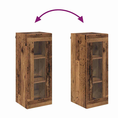 vidaXL Wall Mounted Cabinet Old Wood 34.5 x 34 x 90 cm