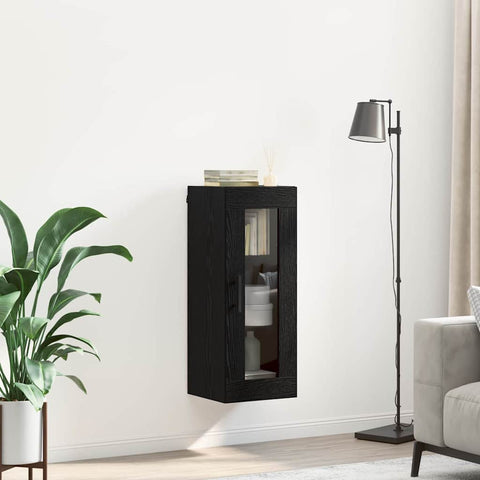 vidaXL Wall Mounted Cabinet Black Oak 34.5 x 34 x 90 cm