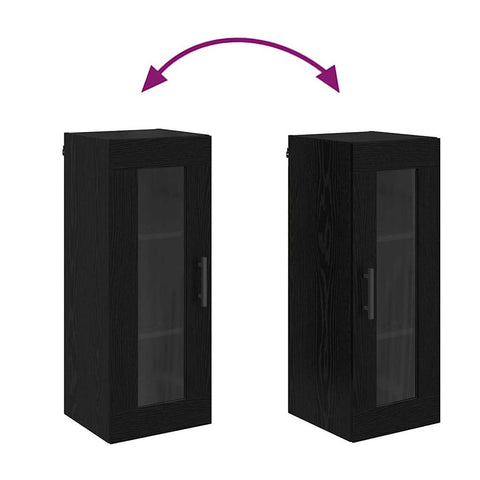 vidaXL Wall Mounted Cabinet Black Oak 34.5 x 34 x 90 cm