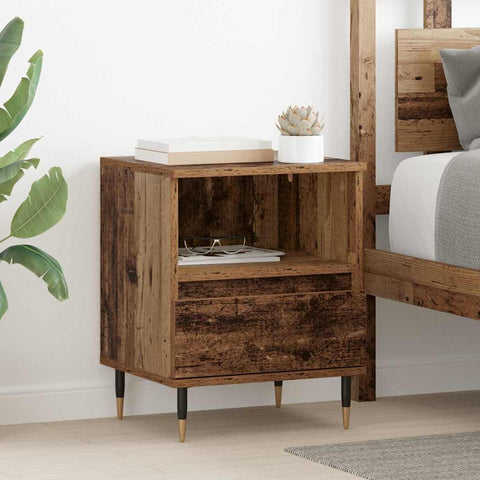 vidaXL Bedside Cabinet Old wood 40 x 35 x 50 cm Engineered Wood